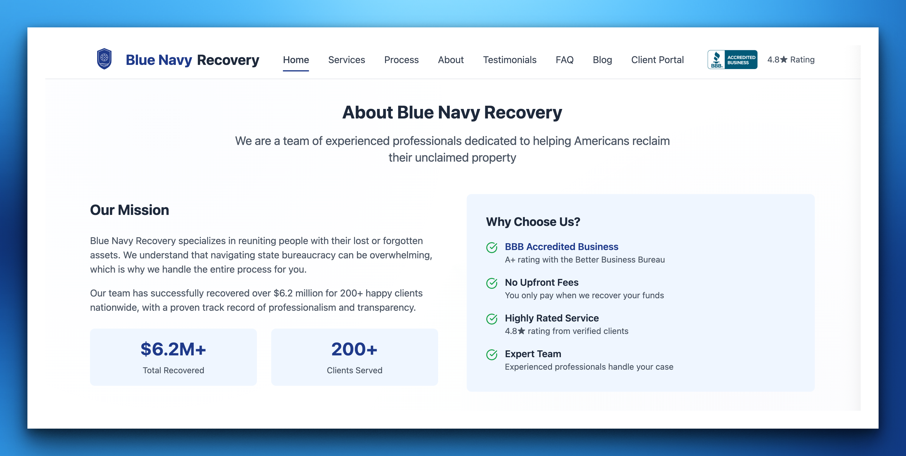 Blue Navy Recovery Celebrates 100% Customer Satisfaction Index, Cementing Role as Best Unclaimed Property Service in Georgia