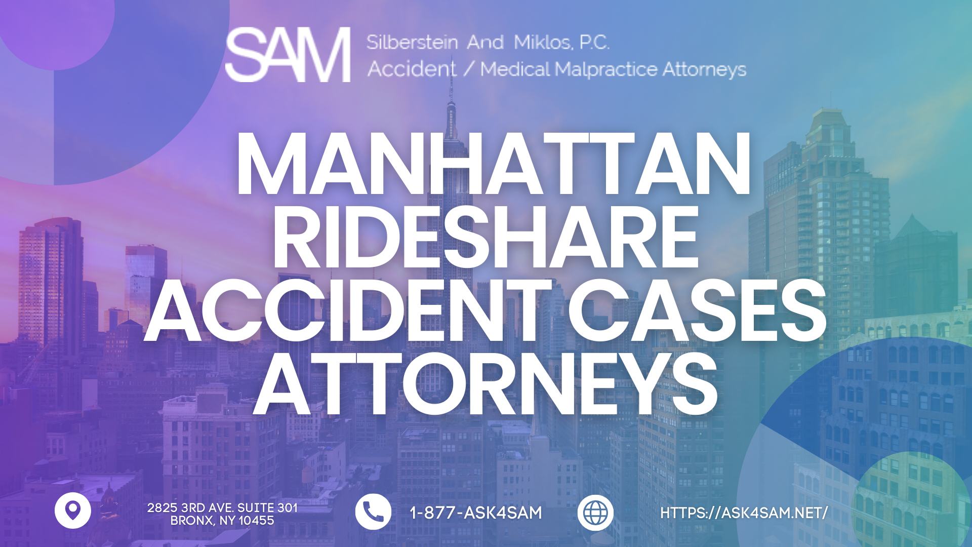 ASK4SAM: Expert Lawyers for Rideshare Accident Cases in Upper East Side, Manhattan - Specializing in Uber and Lyft Accident Claims