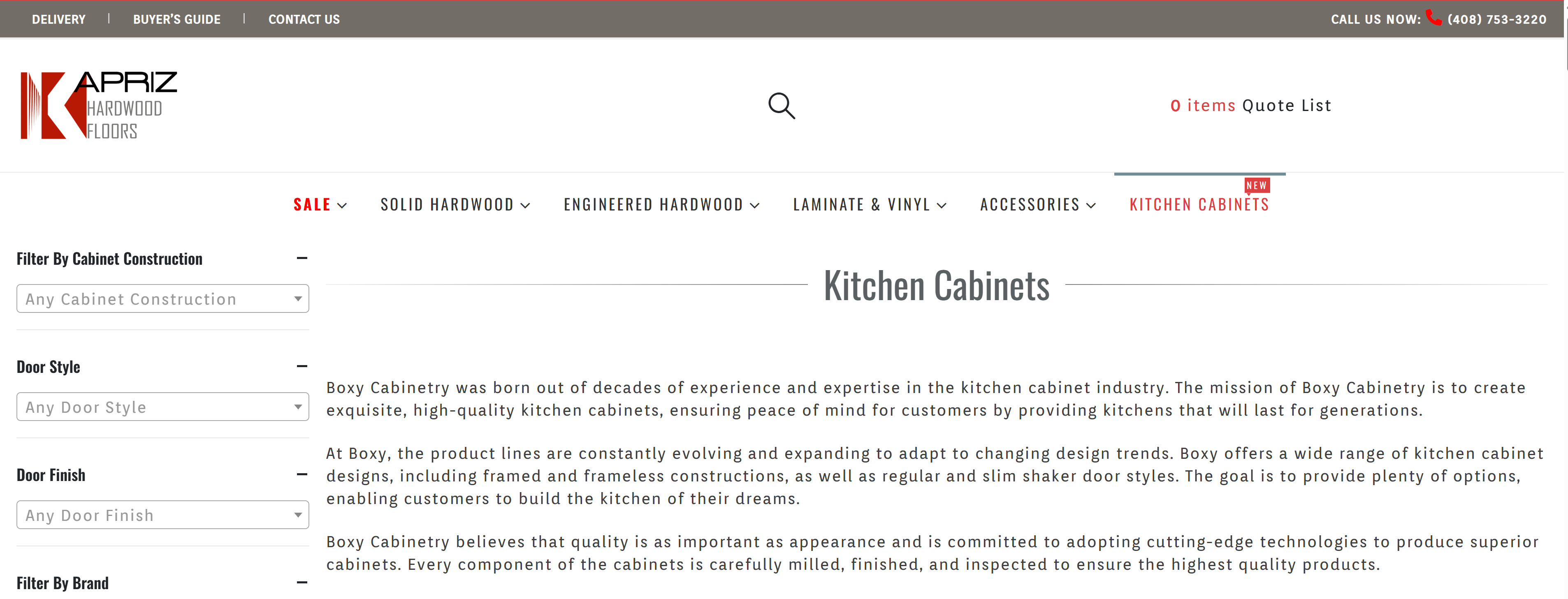 Kapriz Hardwood Floors Expands Offerings with Launch of Pre-Manufactured Kitchen Cabinets