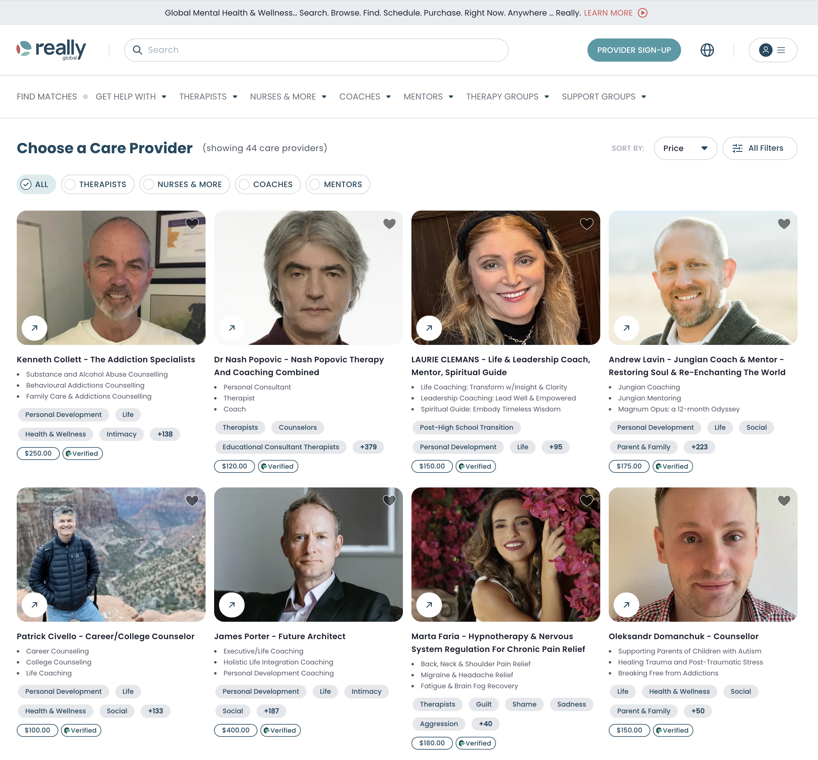 Really Global Launches Global Mental Health Marketplace with 2000+ Search Filters Connecting Clients to Providers in 200+ Countries