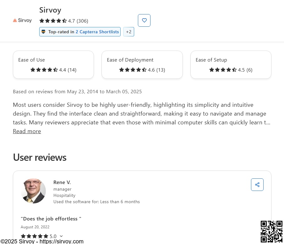 Sirvoy Named Best Property Management System by HotelMinder; Earns Top User Ratings on Capterra, GetApp, and Software Advice