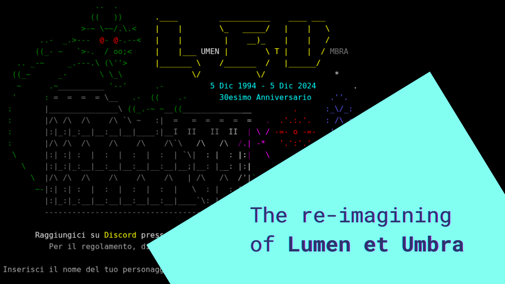 Writing Games announces Writing Games explores Lumen et Umbra, a long-running Italian text game