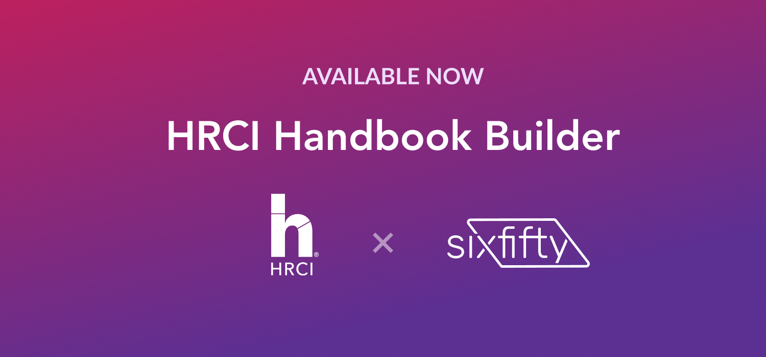 HRCI and SixFifty Partner to Deliver a Best-in-Class Employee Handbook Solution for HR Professionals
