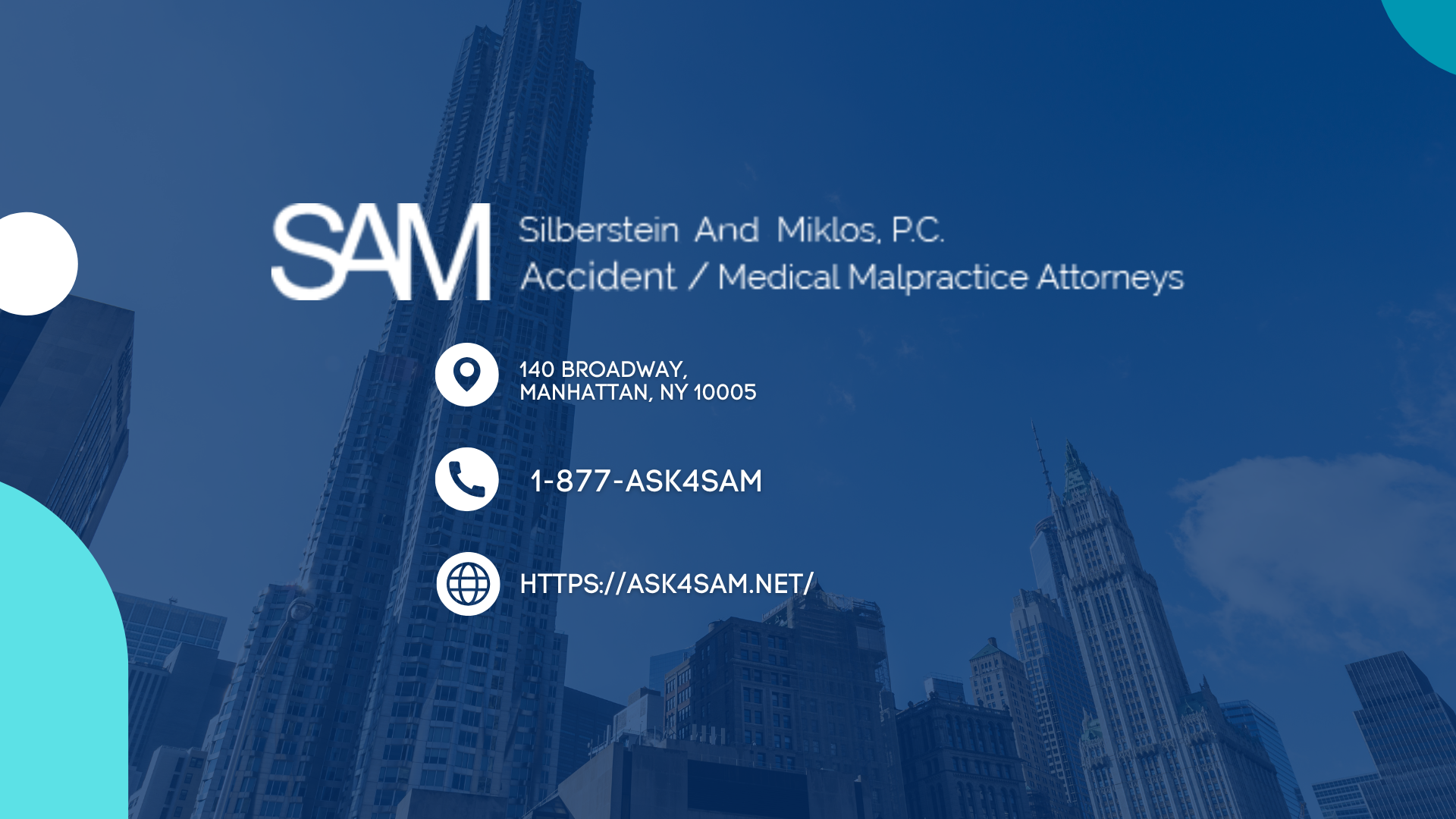 ASK4SAM: NYC Attorneys Silberstein & Miklos, P.C. Expands Focus on Commercial Truck & Bus Accident Cases in Manhattan