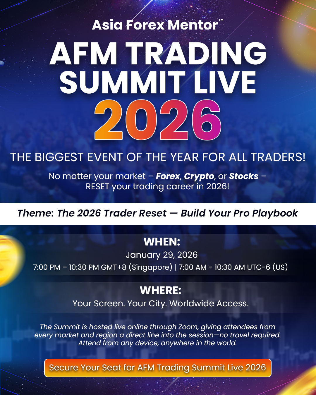 Asia Forex Mentor Announces AFM Trading Summit Live 2026 – A Free Flagship Global Online Event Setting the 2026 Playbook for Traders and Investors