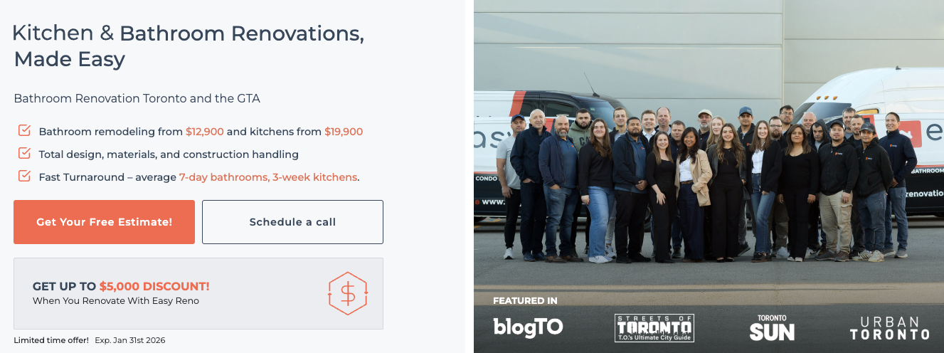 The release of Easy Renovation’s 2026 study ranking the bathroom renovation companies in Toronto