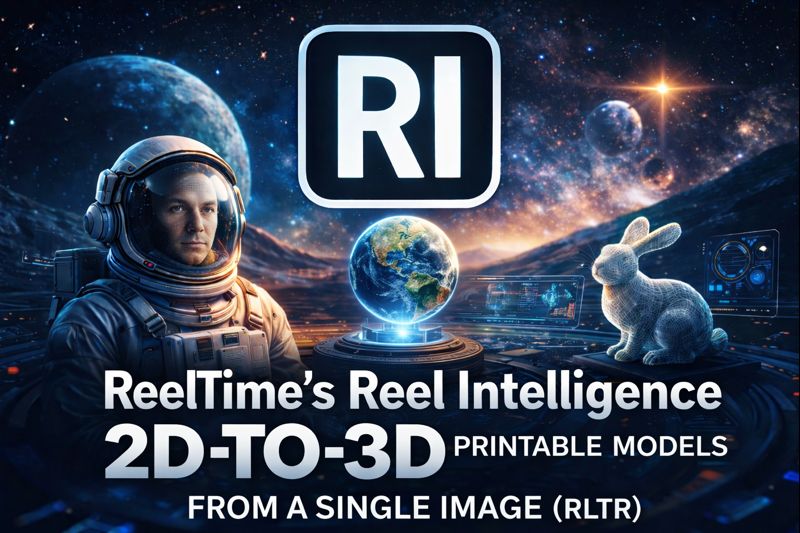 ReelTime’s Reel Intelligence (“RI”) Becomes the First Multi-Modal AI Platform to Deliver Single-Image 2D-to-3D Models Ready for 3D Printing 