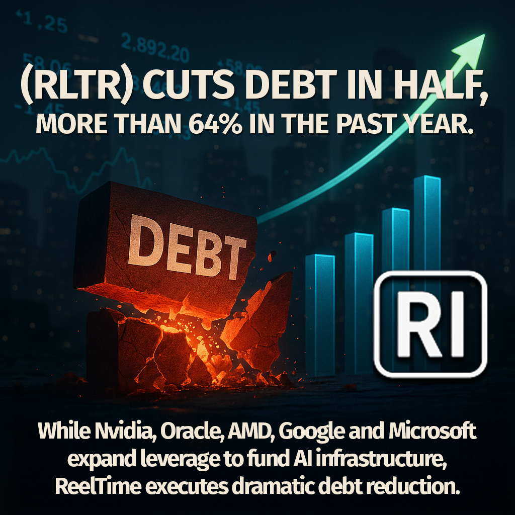 ReelTime Media Cuts Outstanding Debt in Half, Bringing Total Debt Reduction Over the Past Year Down More Than 64%