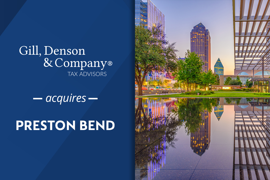 Gill, Denson & Company Acquires Preston Bend Property Tax Consulting Business, Expanding Dallas Presence