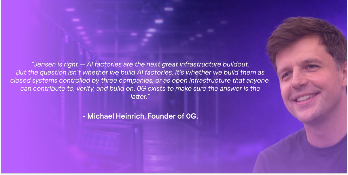 As NVIDIA Maps $1 Trillion AI Factory Buildout, 0G Delivers the Decentralized Alternative — Live on Mainnet