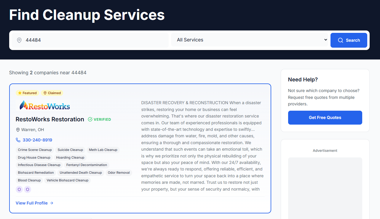 BioCleaners Directory Launches Free Nationwide Search Tool for Biohazard Cleanup Services