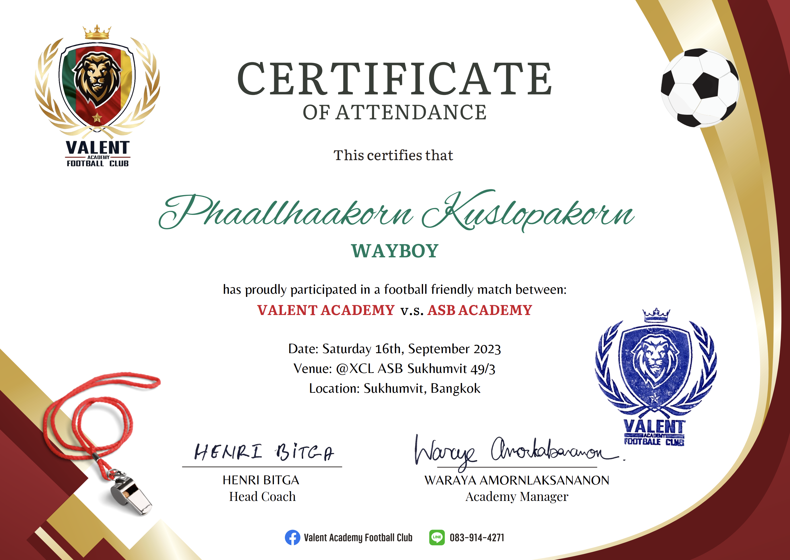 PKWAYBOY ACADEMY announces PKWAYBOY ACADEMY's Wayboy Shines in Football Friendly Match