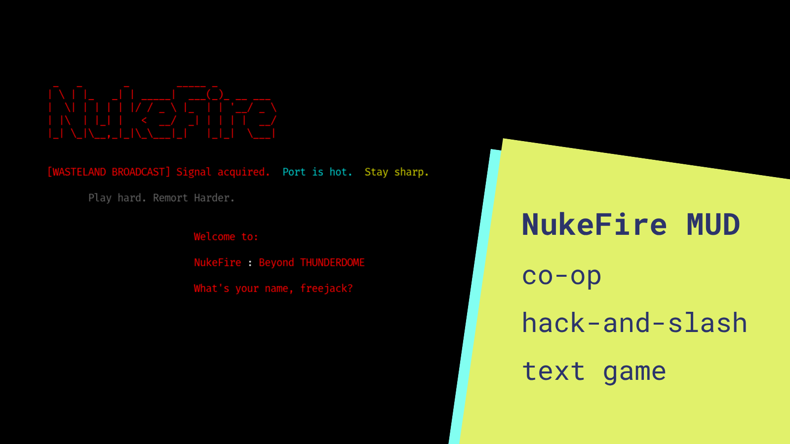 Writing Games announces Writing Games explores NukeFire, a co-op text game born from a '90s classic