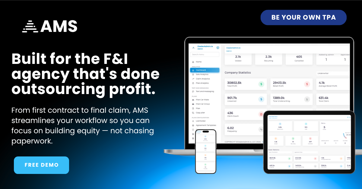 AMS Launches BeYourOwnTPA.com as F&I Software Consolidation Leaves Agencies Searching for Answers