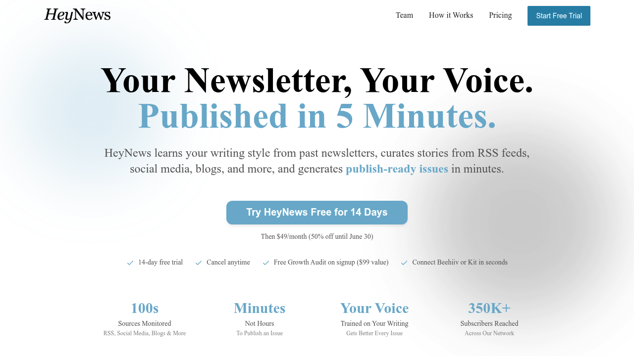 HeyNews Launches Voice-Trained AI Newsletter Platform After Producing Nearly 600 Internal Issues