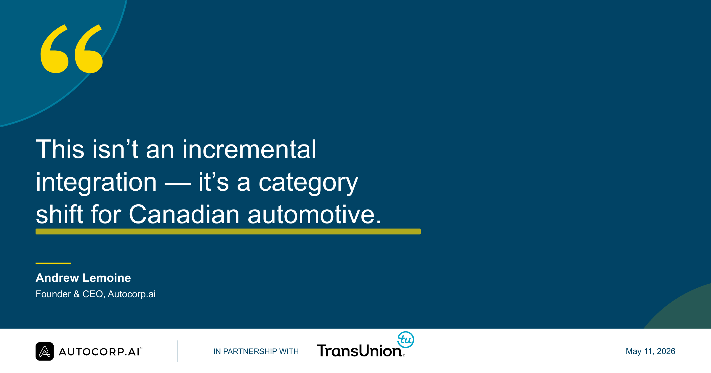 Autocorp.ai and TransUnion Canada Help Car Buyers Get Financing Clarity Earlier – With No Impact to Their Credit Score