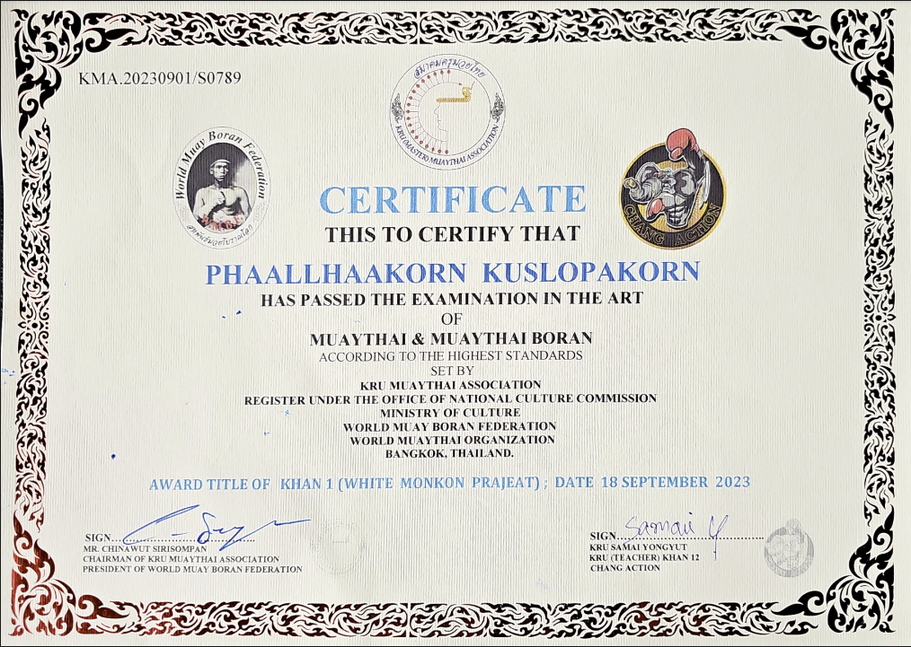 PKWAYBOY ACADEMY Celebrates Young Student's Achievement in Muay Thai (Khan I)