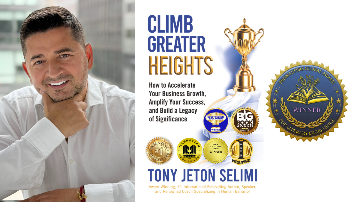 TJS Cognition Ltd - Speaking, Coaching, Consulting & Training announces TJS Cognition Ltd Celebrates Tony J. Selimi's Literary Excellence with PenMasters Global Award