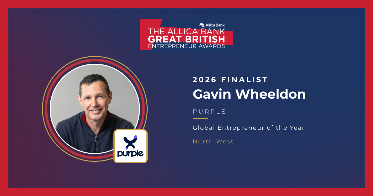 Purple's CEO Gavin Wheeldon Named Finalist in 2026 Allica Bank Great British Entrepreneur Awards