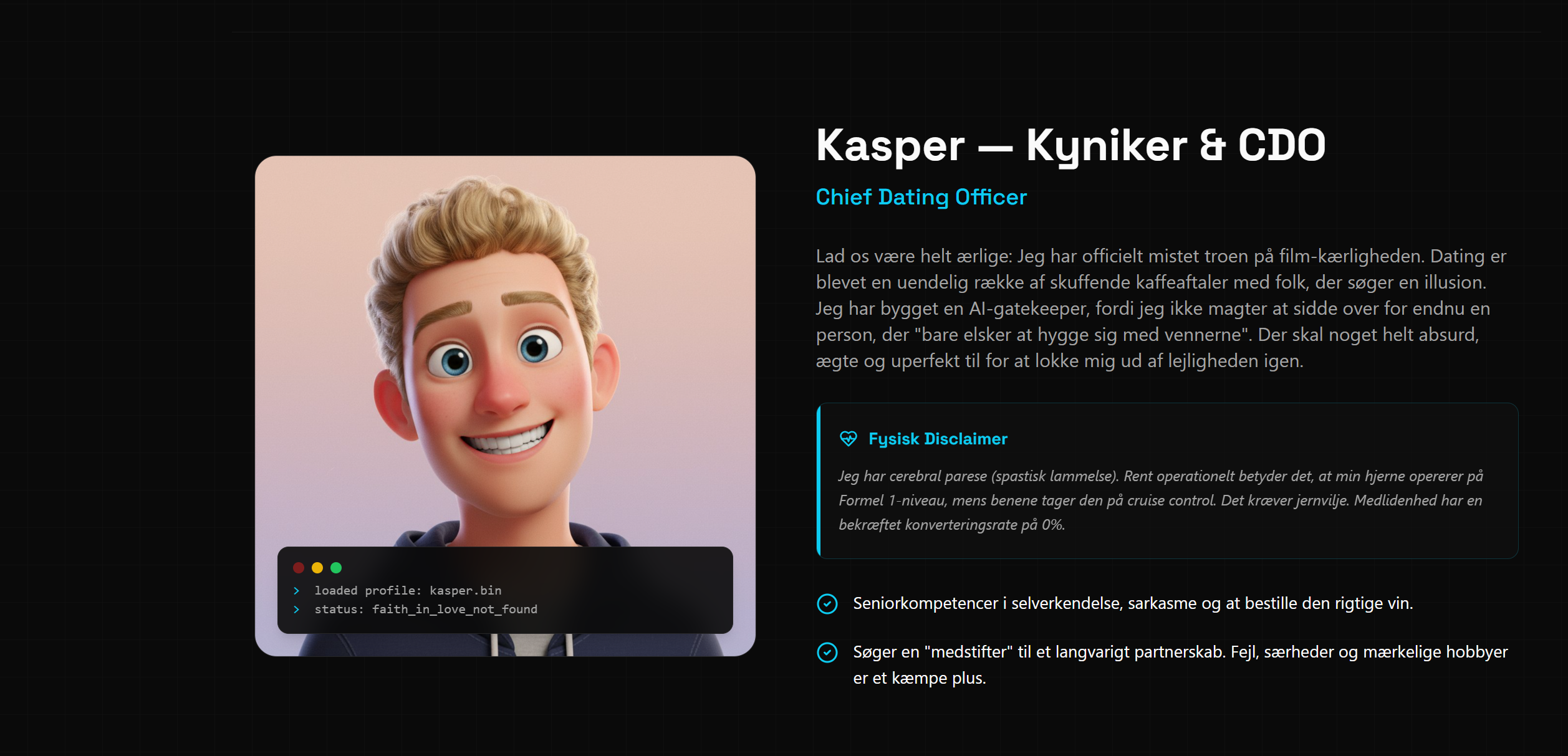Konsulentbixen announces Efter 100 dates mistede Kasper troen på kærligheden: Nu har han lavet en dating-bot