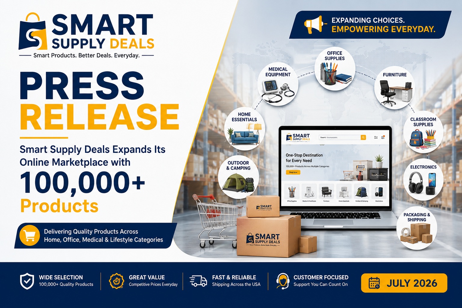 Smart Supply Deals Expands Online Marketplace with Over 100,000 Products