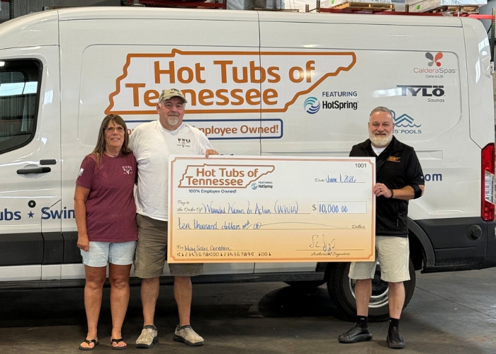 Hot Tubs of Tennessee Surpasses $60,000 in Support of Wounded Warriors in Action Foundation's Mission to Serve Combat-Wounded Veterans