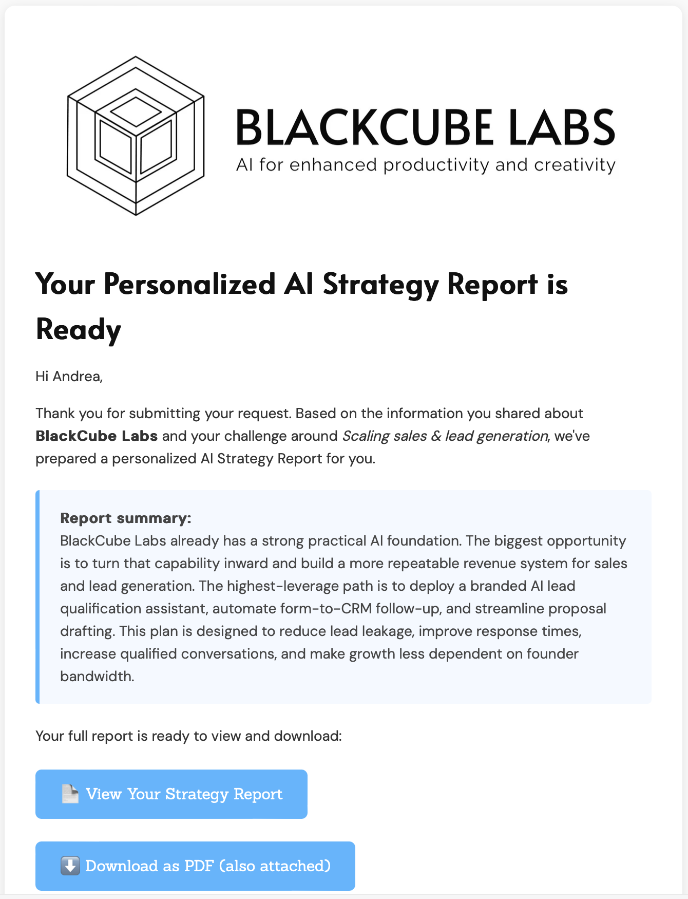 Small Business AI Consultants: BlackCube Labs Launches Free AI Strategy Plan for Founders and SMEs