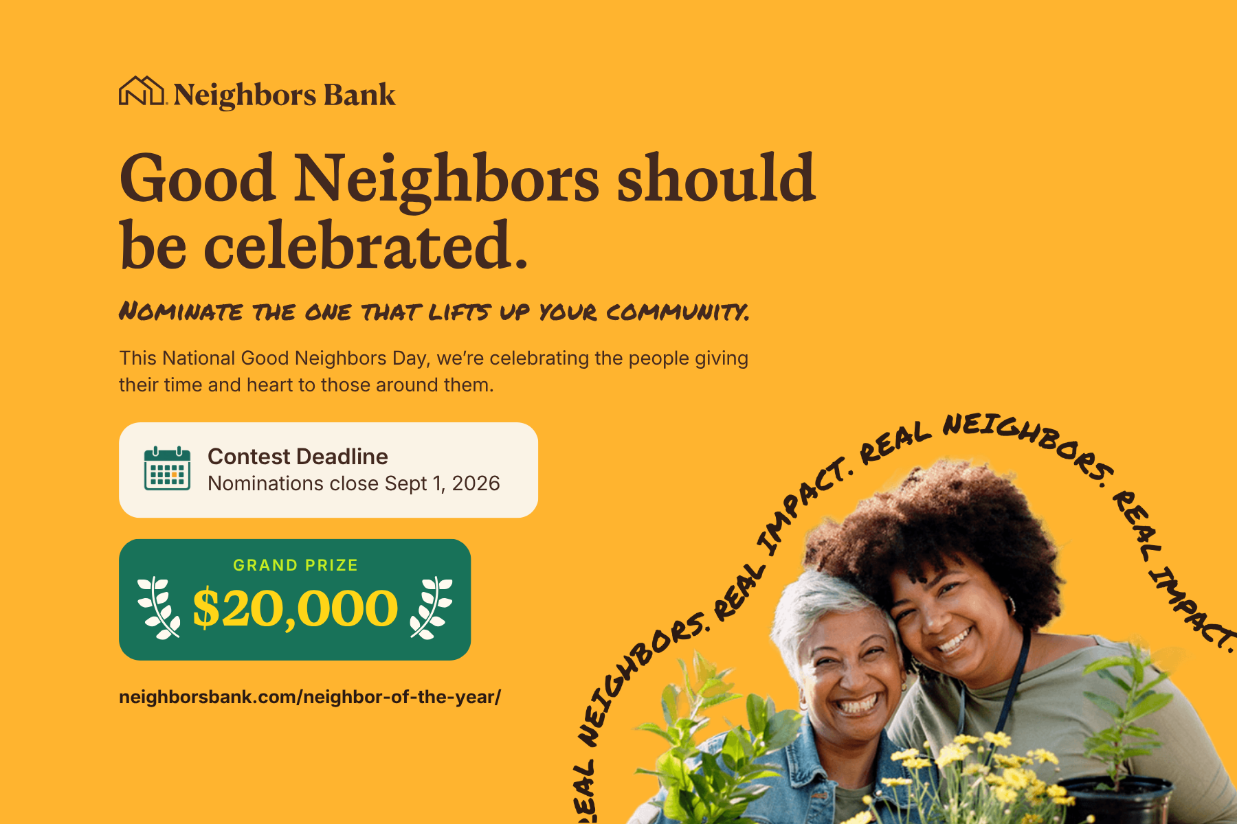 Neighbors Bank Launches Neighbor of the Year Campaign to Celebrate the People Who Make Communities Home