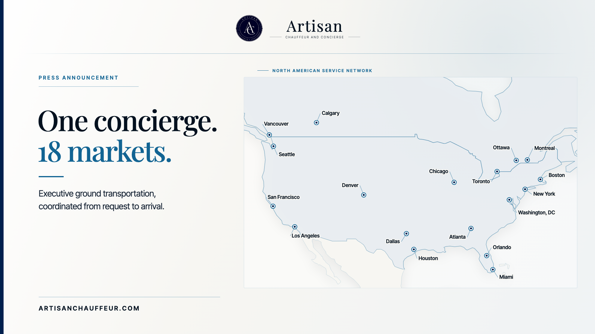 Artisan Chauffeur & Concierge Introduces Single-Concierge Executive Ground Transportation