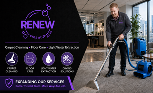 RENEW CLEANUP announces RENEW CLEANUP Expands Service Offerings to Include Professional Carpet and Hard-Floor Cleaning