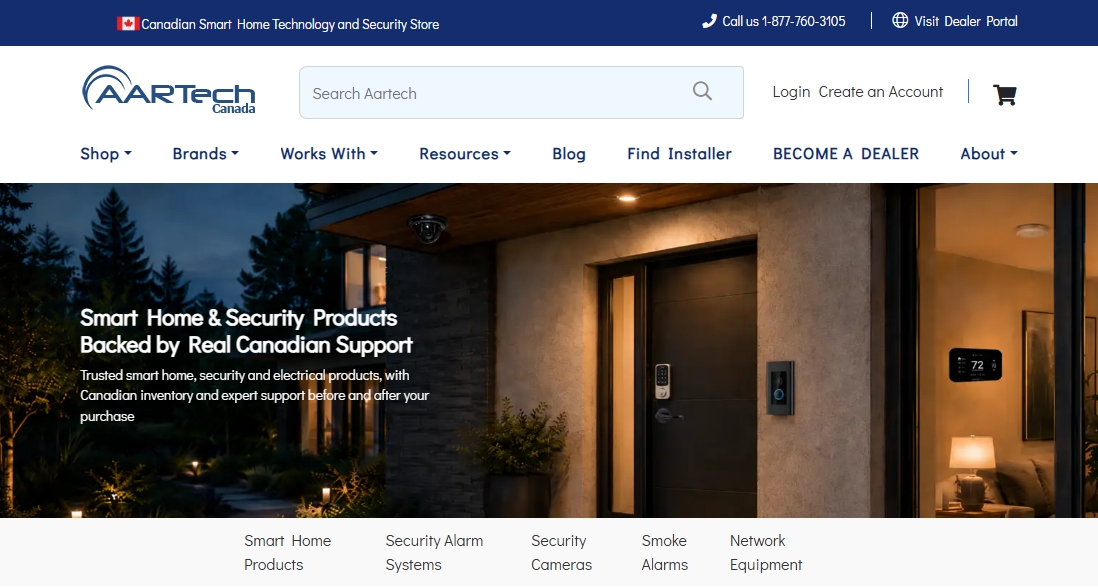Aartech Canada Launches Upgraded Website for Smart Home, Security, Networking and Home Technology