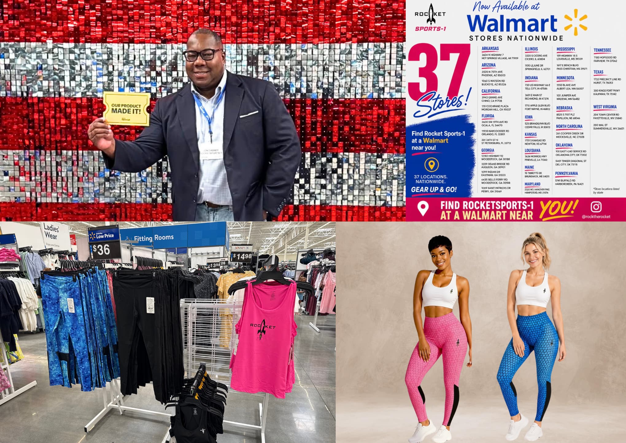RocketSports-1 Announces Activewear Expansion to 37 Walmart Stores Across 18 States